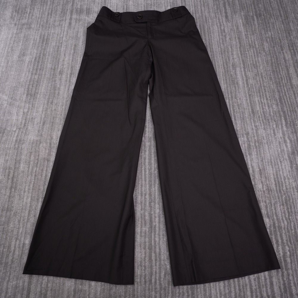 Banana Republic Martin Fit Pants Womens 4 Brown Excellent Wool Silk Wide Leg